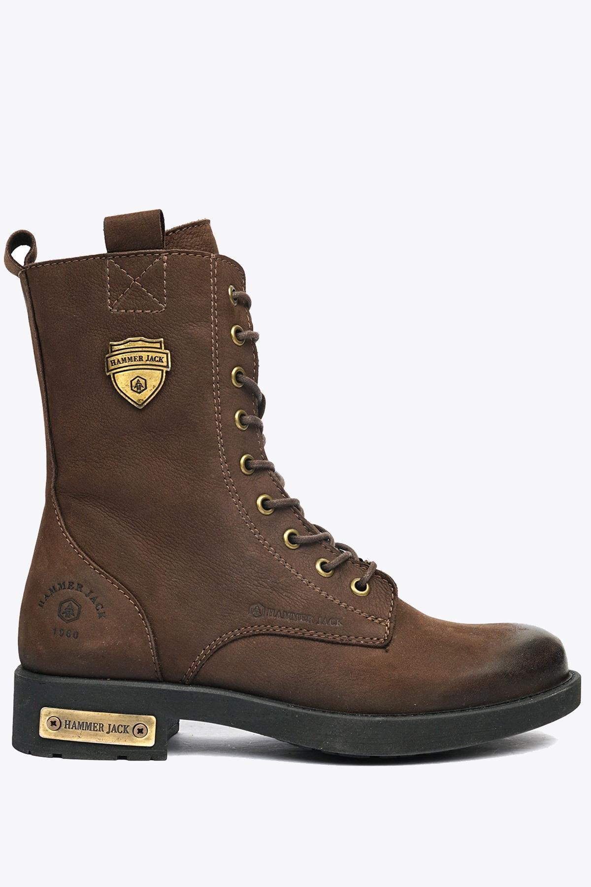 Hammer Jack Della Hakiki Deri Kahverengi Kadın Bot 10223930-Z